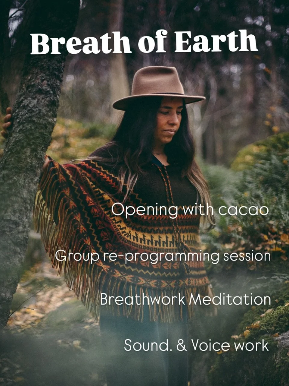 Breath of Earth✨
An embodied ceremony with breath and sound.

Root yourself in the nurturing embrace of your territory &mdash; your body.

Unblock stagnation and cultivate balance in your foundation as a woman.

This journey is designed -for you wome