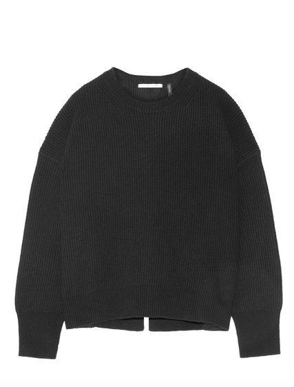 OPEN-BACK RIBBED WOOL AND CASHMERE-BLEND SWEATER
