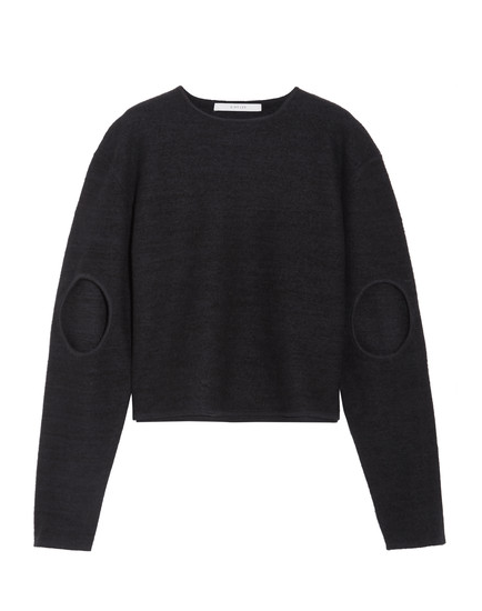 CUTOUT BOILED WOOL SWEATER