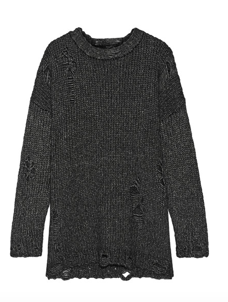 DISTRESSED MÉLANGE KNITTED SWEATER