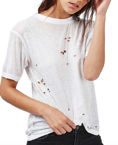 TOPSHOP DISTRESSED T