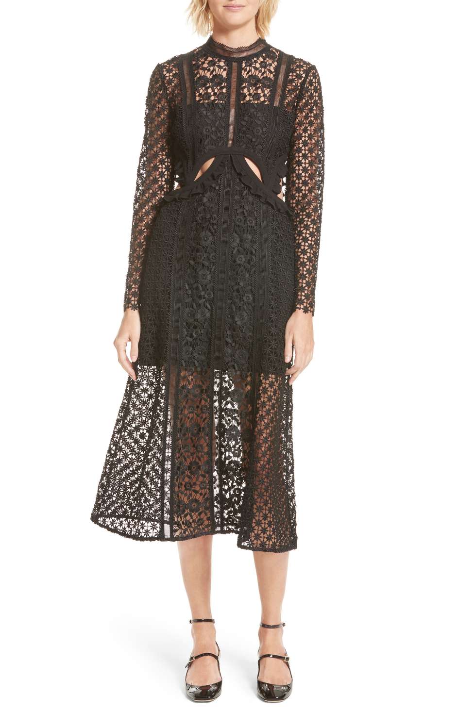 Self Portrait Payne Cutout Lace Mini Dress