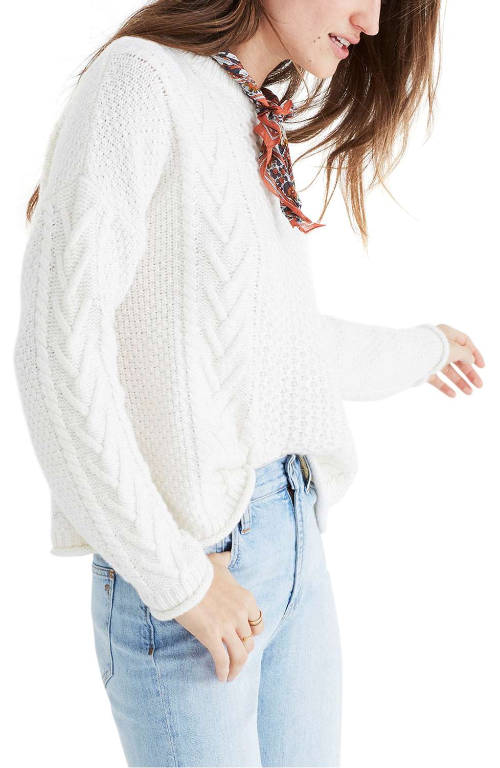 madewell cable knit pullover