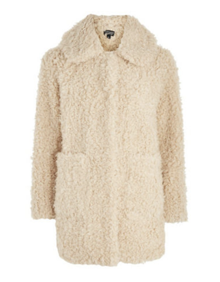 topshop curly teddy bear jacket