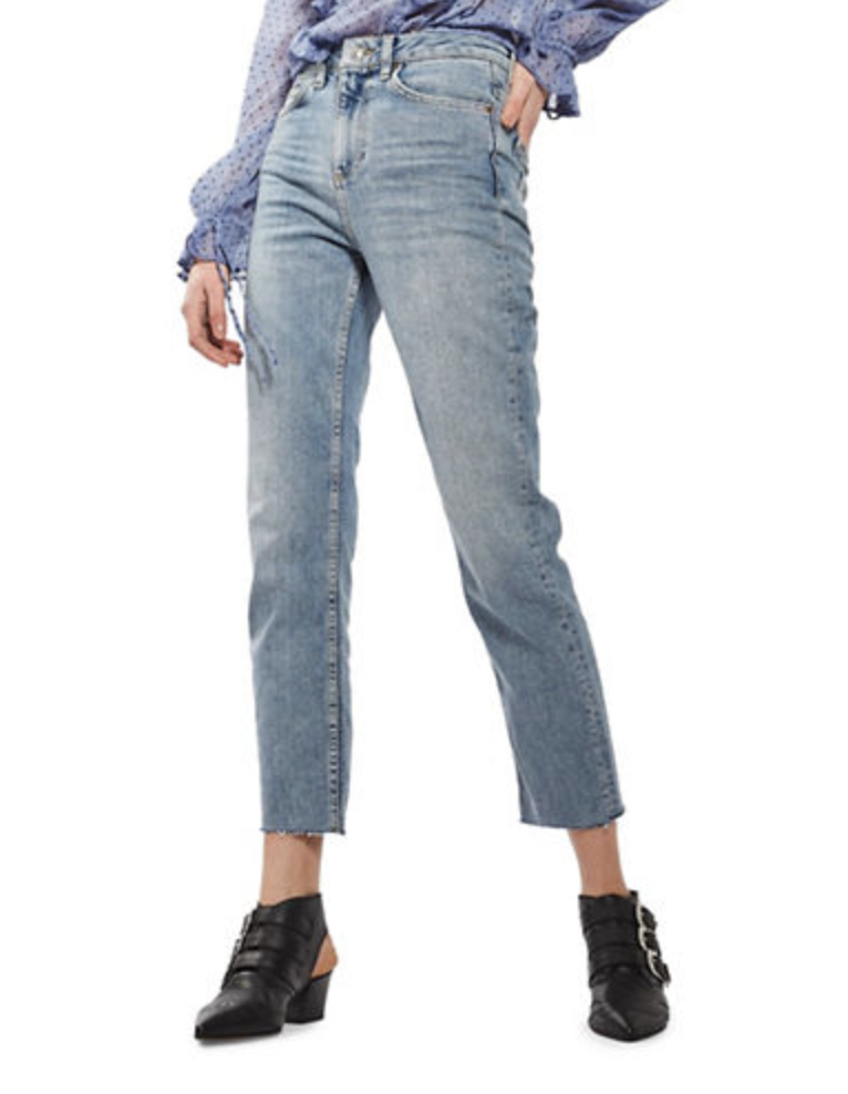 cropped moto jeans