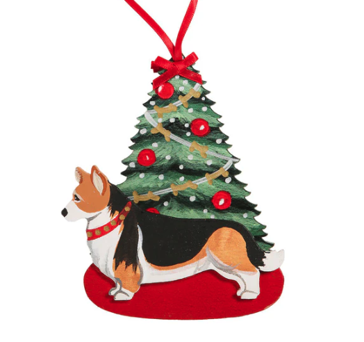 Corgi Christmas Tree Holiday Ornament (5 colors)