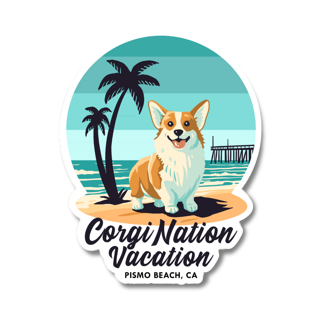 Corgi Nation Vacation Sticker