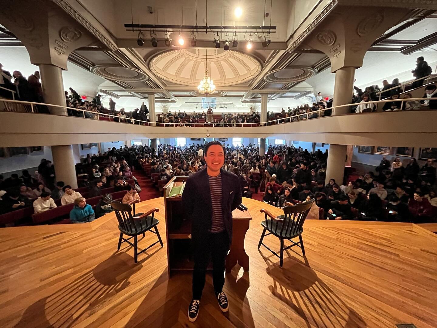 Friday was Yoon Day at @phillipsexeter. Fictioneer Paul Yoon made winter a lot more tolerable in NH with a great all-school assembly, conversations with student writers, class visits, and his most recent collection of stories The Hive and the Honey (