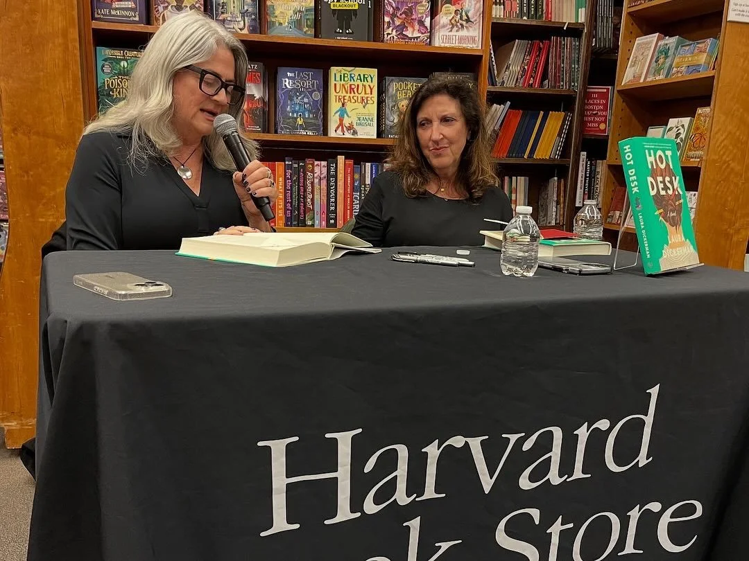 Lively, insightful&hellip;.and really funny&hellip;conversation at @harvardbookstore last night. My good friend @lauradickermanwriter read and talked about her debut novel HOT DESK with @laurazigman what a great team-up. Authentic and inspiring. 🔥