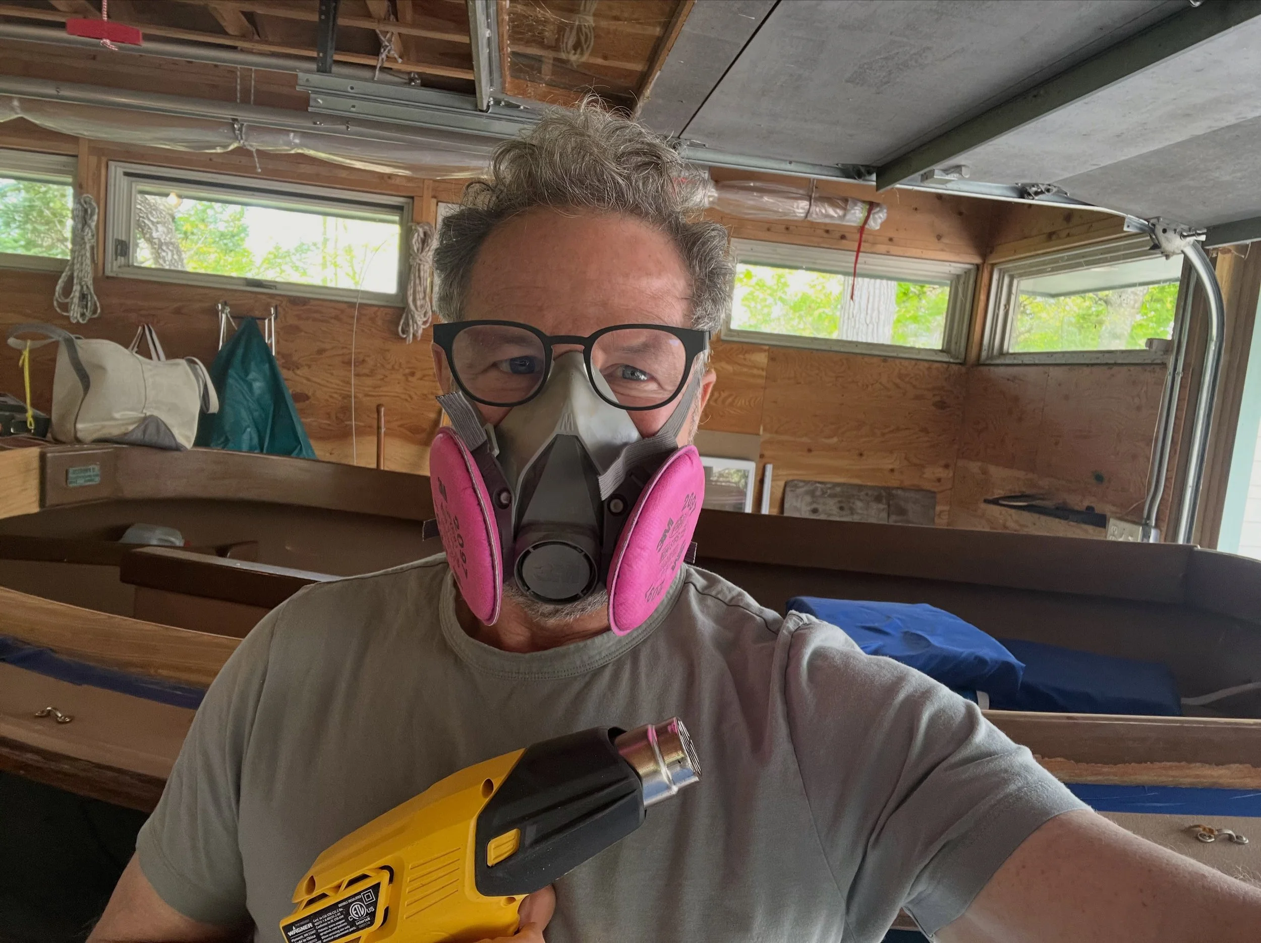 Back in May. After a complete hull reconditioning, paint job, new color in February (with dicey trailering down to Buzzard&rsquo;s Bay in single digit post blizzard conditions)&hellip; I decided to strip the coaming, bring back the teak, eradicate th
