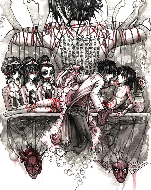 +HCL 2005 ink, watercolor