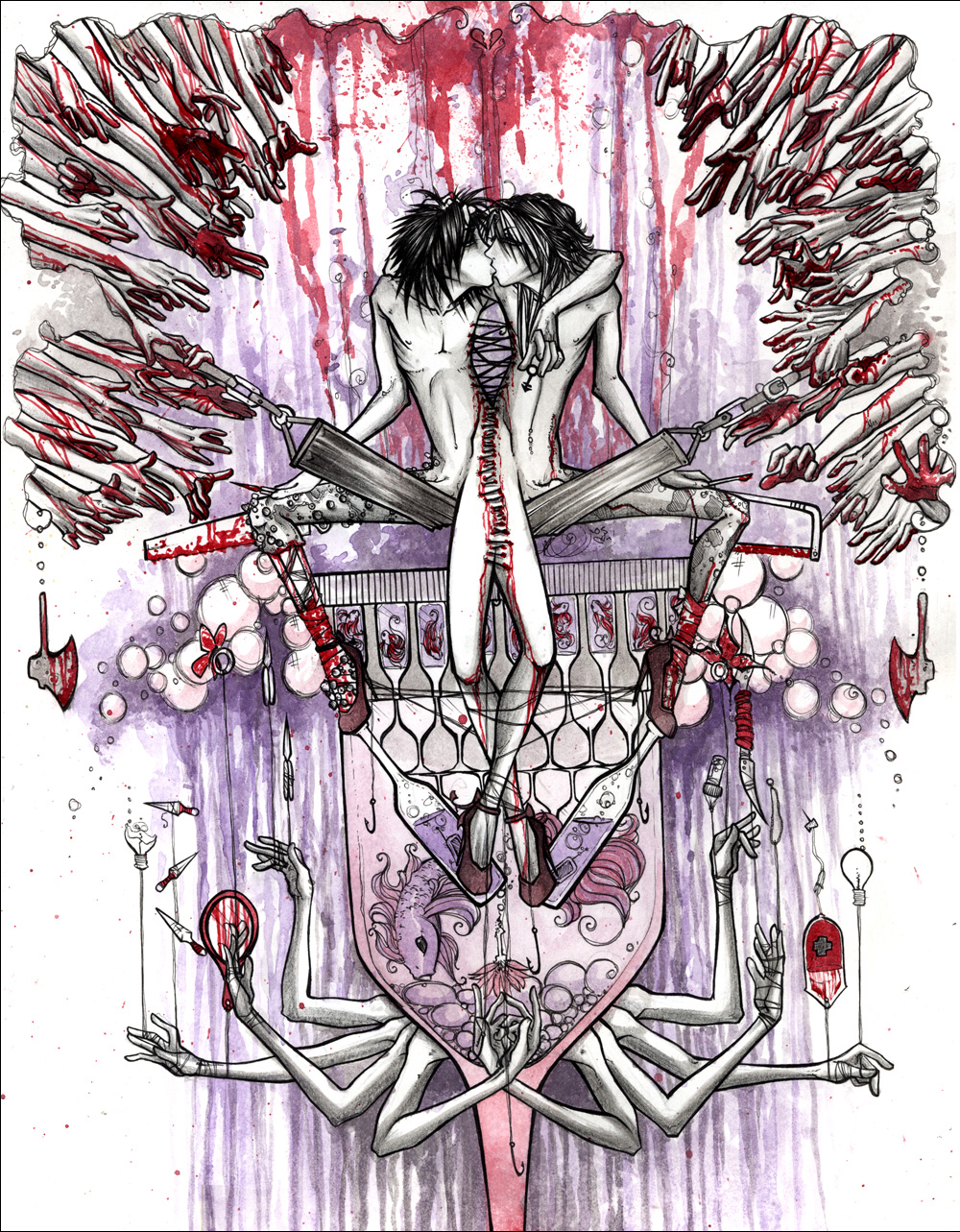mis.Fracture 2005 ink, watercolor