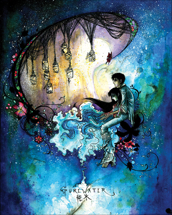 Purewater, 2008. watercolor, ink, suminagashi