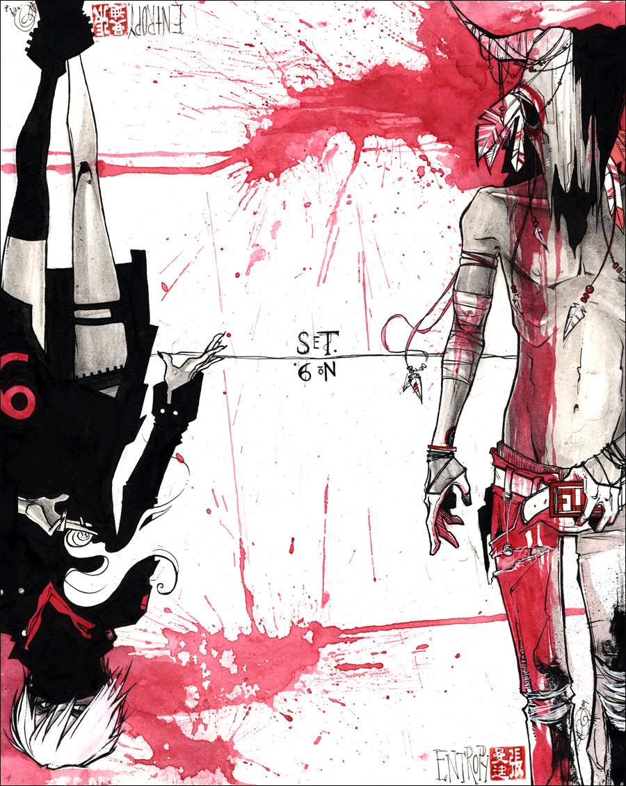 no one here gets out alive 2009 ink, watercolor