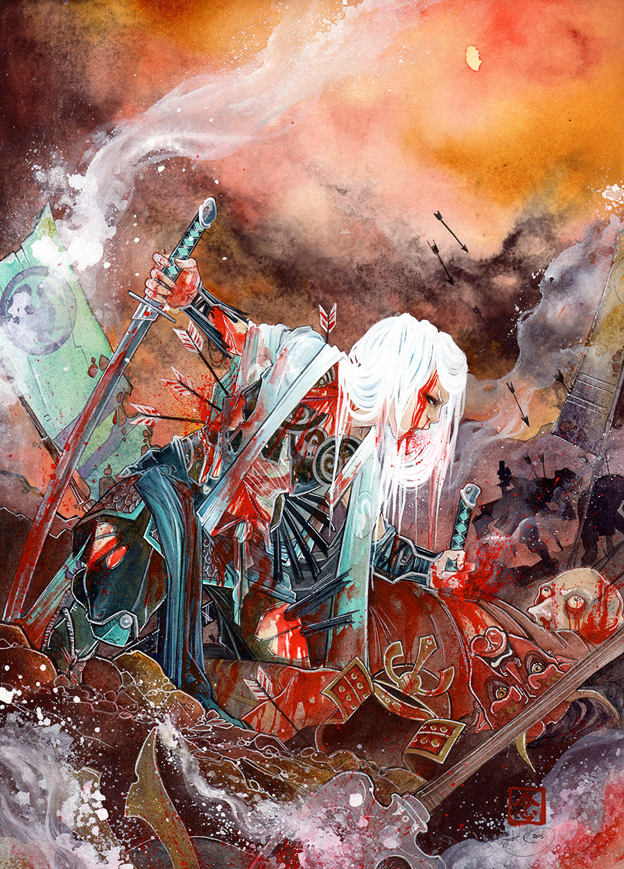 last stand \\ 10x14 \\ watercolor, gouache, ink