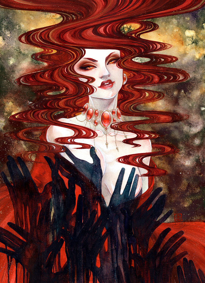 for the night is dark \\ 18x24 \\ watercolor, gouache