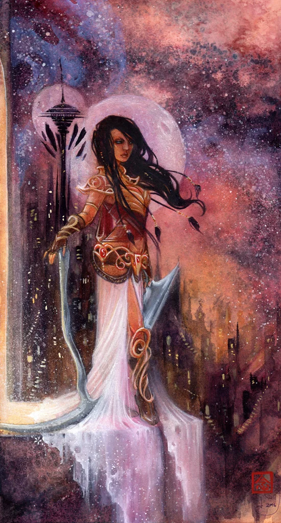 Dejah #6 \\ 8x16 \\&nbsp;watercolor, gouache