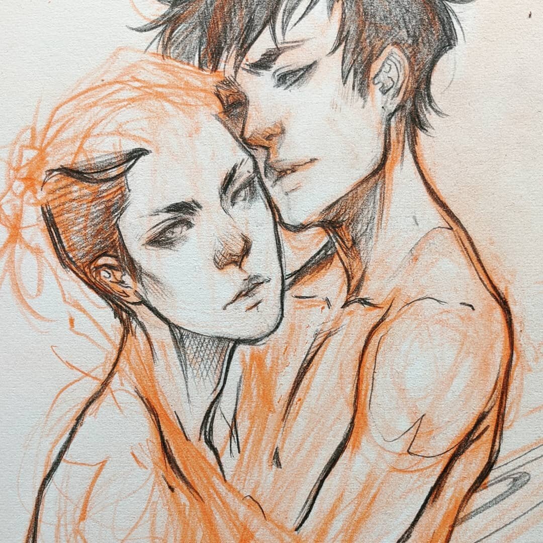 Kasse and Eo from last night's sketch session &hearts;️
.
.
.
.
.
.
#prettyboys #yaoi #bl #boylove #lgbtq🌈 #lgbtqcouple #queerartist #queerart #beauty #lovers #quickdrawing #sketchbook #sketch #graphite #nenchang #collapse #oc #ocrp #originalcharact