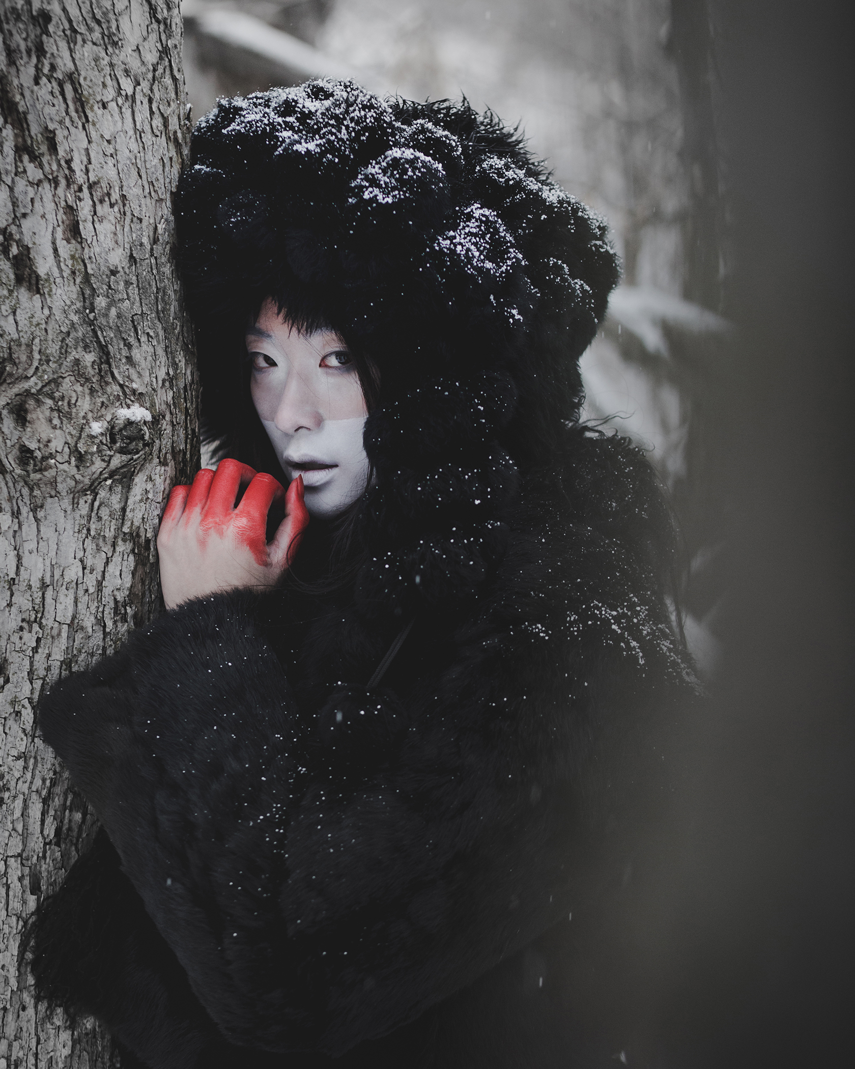 © duston todd_fashion_asian_trees_winter_red_hands.jpg
