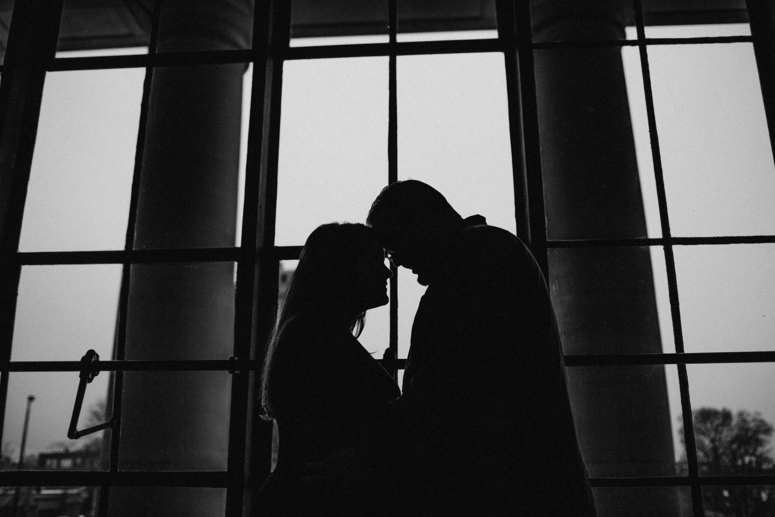 Silhouette of couple in Science Museum of VA