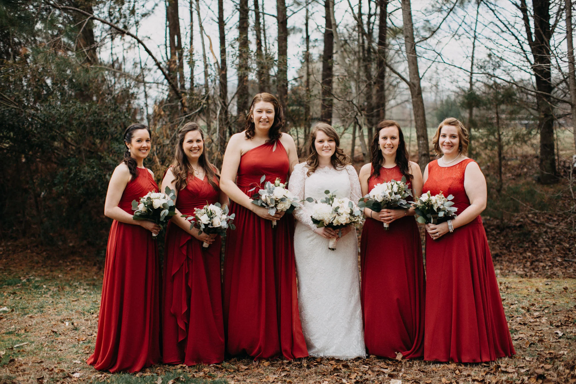 bridal party standing together