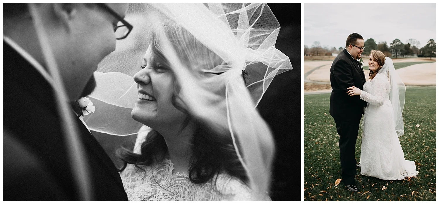bride and groom portraits at Meadowbrook Country Club