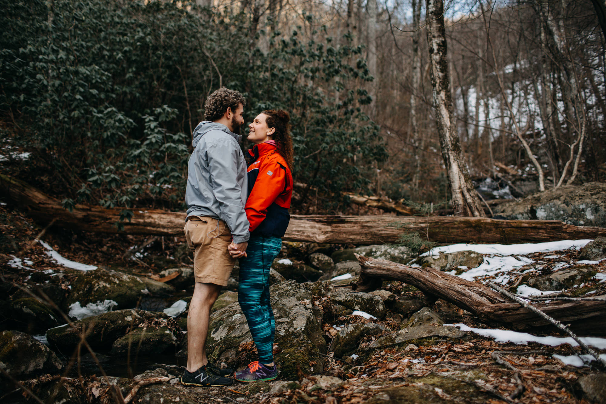 engagement session at Crabtree Falls