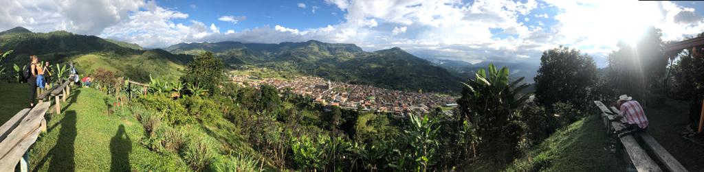 Panoramic of Jardin, Colombia. July 2019