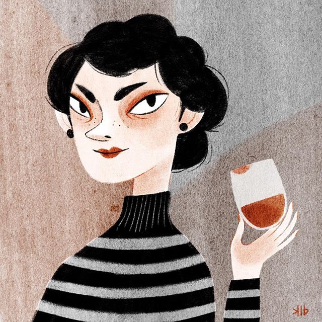 Want to share a glass of #wine? She&rsquo;s looking for a good story. Warm up of sorts: Getting back into drawing after vacation. #procreate #procreateart #ipadproart #digitalart