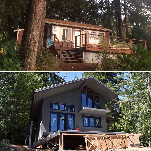 Okay okay, one more... because I can&rsquo;t help it, I just LOVE the before and after montage!!! Though it&rsquo;s a little premature since it&rsquo;s not done yet... but still pretty dramatic! 🤗. #beforeandafter #transformation #designmatters #pnw