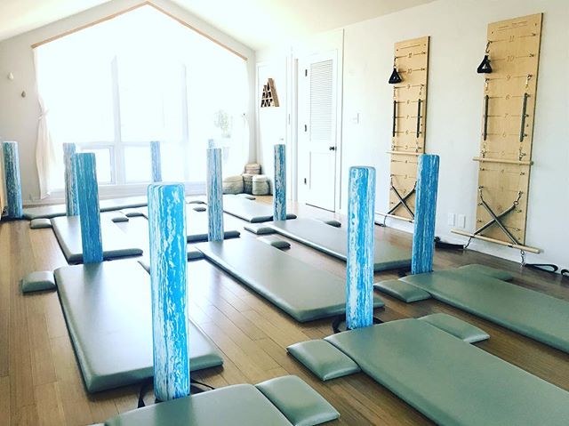 In honor of the #NewMoon we're feelin the water energy with our sea of #foamrollers. A way to soften &amp; feel supported at the same time. May you tap into the flow within yourself today, releasing the old, creating space for the new. Classes are fu