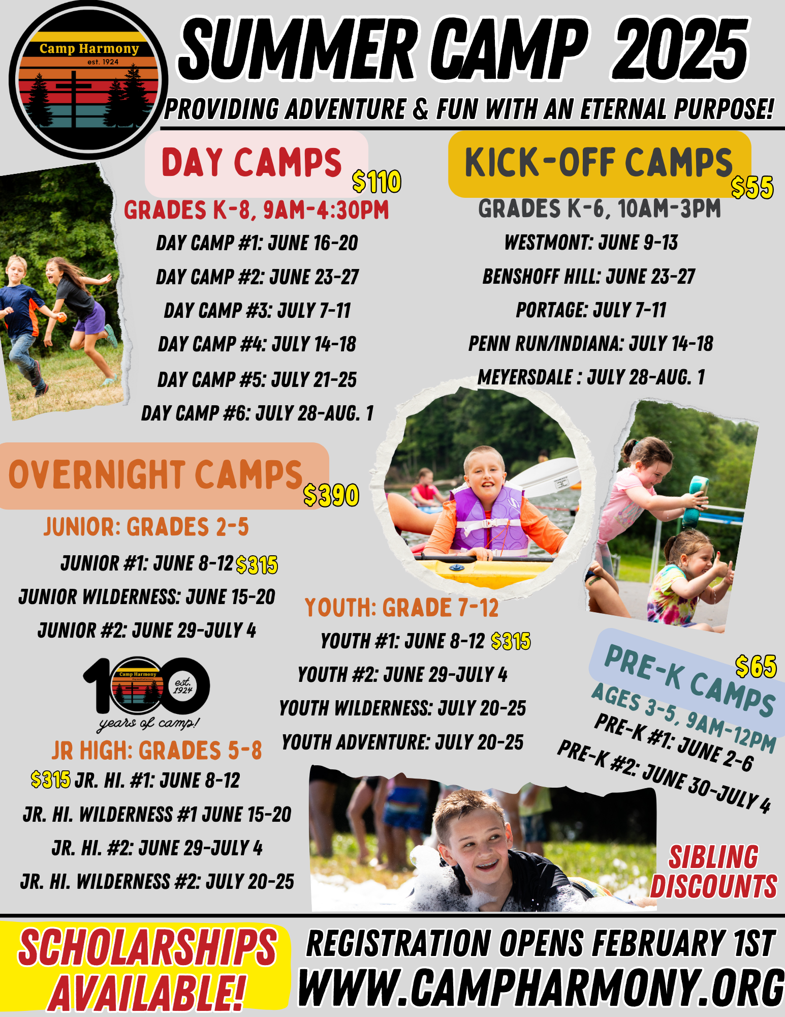 Summer Camp — Camp Harmony Hooversville, PA 814.798.5885