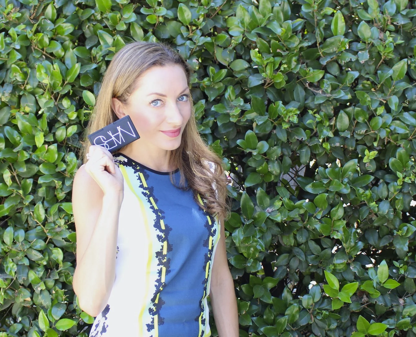 Dress by Erdem on sale at the Outnet ; cheeks by Nars