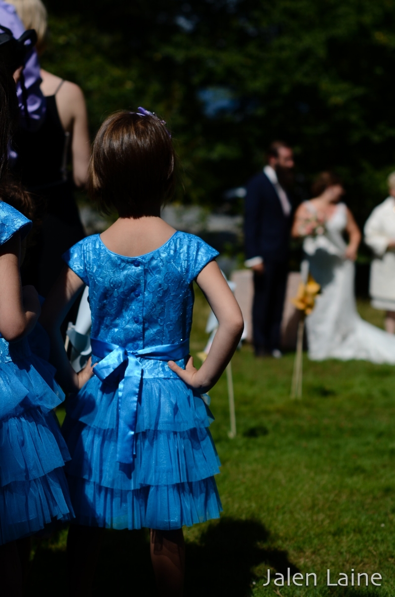 As everyone was standing, the nieces wanted to make sure they had a decent "vantage point"...