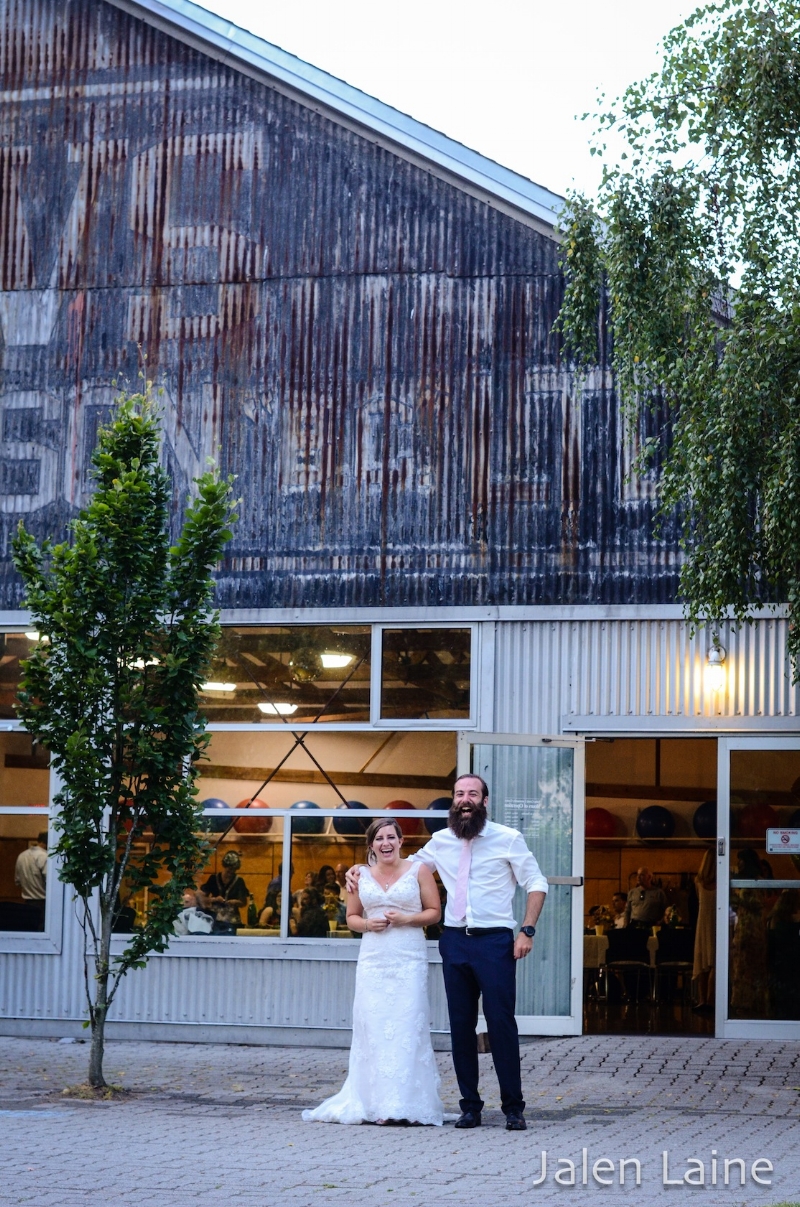 M&K outside their reception venue. I know what you're thinking, "awww, they're so sweet and happy!" And in a way, you're right. But what they're ACTUALLY laughing about is that Mike had just scared the heck out of me by yelling "GOOSE! GOOSE!" as he knew I was petrified of the flock of Canadian geese that were sitting on the lawn where I had to back up to shoot from. Thanks Mike. Real nice.