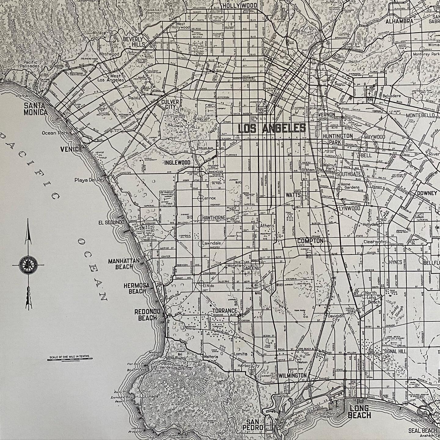 LaLa land, 1937
11&rdquo;x14&rdquo; 

#oldmaps 
#losangeles 
#cityofangels 

DM for inquiries