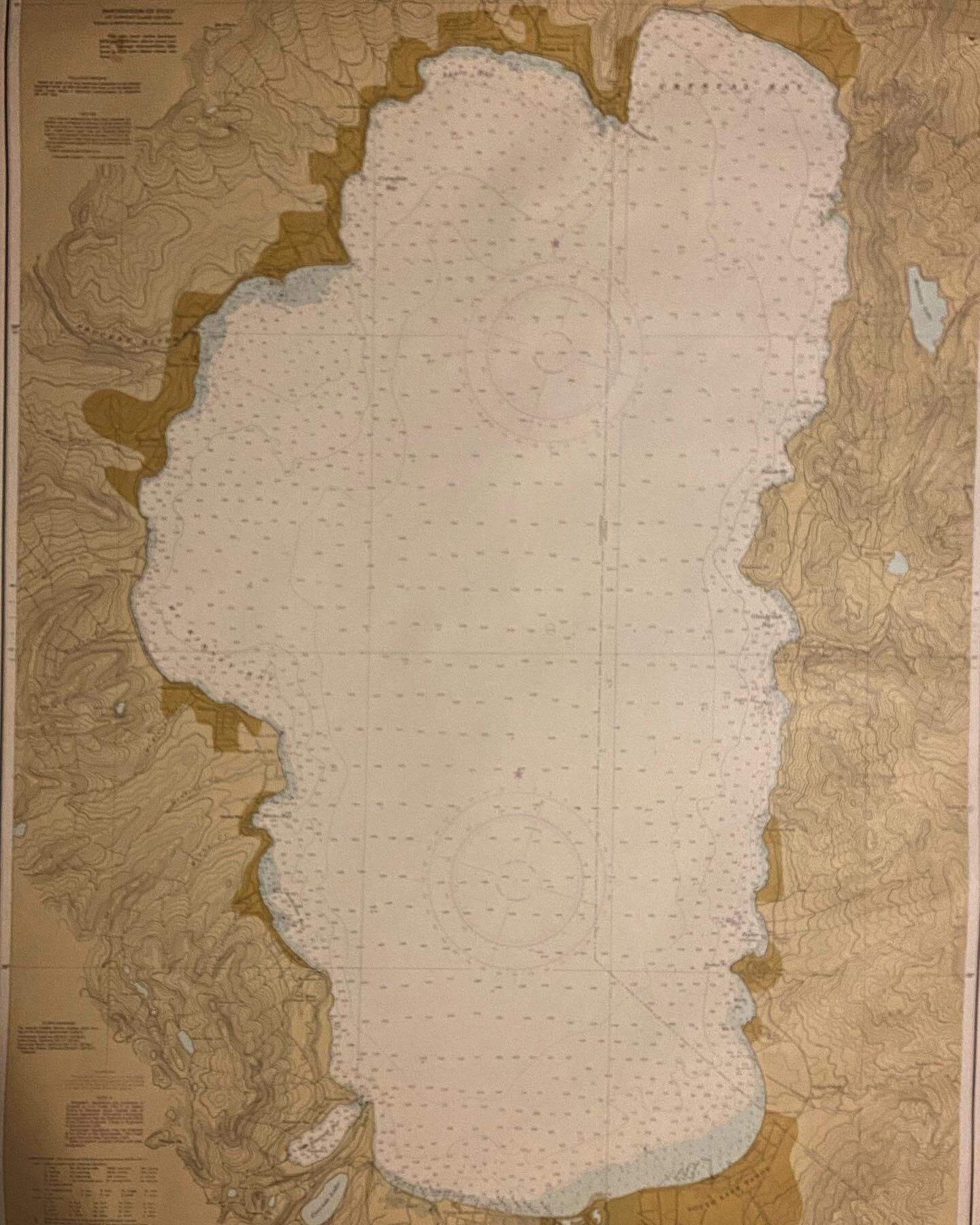 NOAA Lake Tahoe Map printed May 13, 1978. 1:40,000 ft.

This map has amazing detail, is extra large (34&rdquo;x46&rdquo;), and has an unexplainable warmth to it. 

Purchased in a tube of 10+ maps at a flea market in Petaluma, CA.

&mdash;&mdash;
#lak