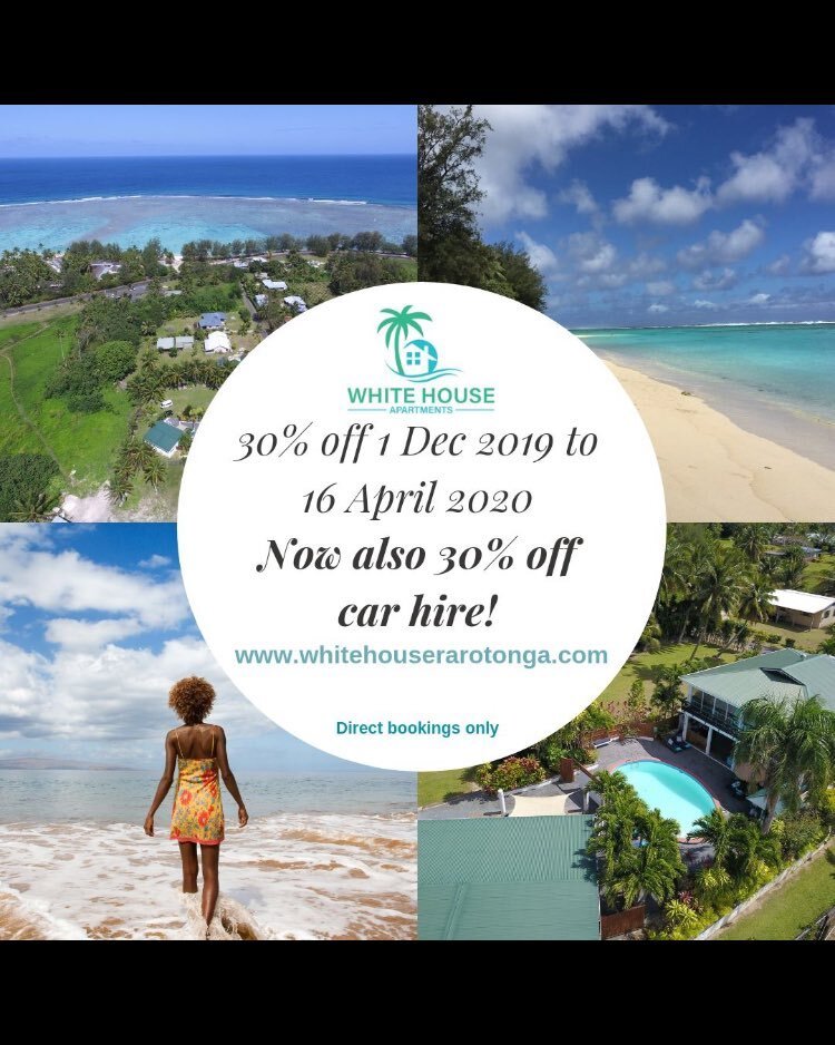 Accommodation + Car 30% off over summer. Book now to save $$$ #cookislands #rarotonga #southpacific #funinthesun #sustainabletourism #ecoholidays #polynesiancarrentals