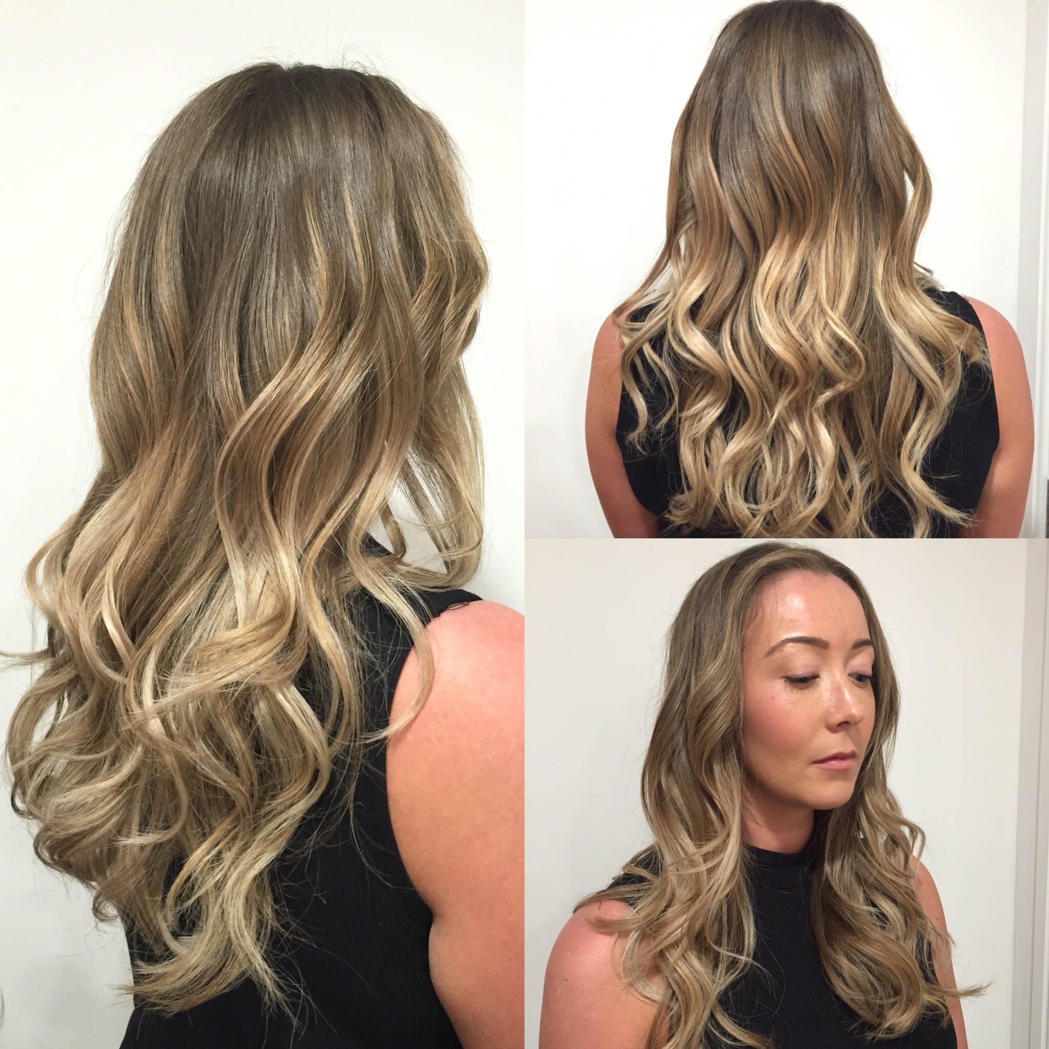 Balayage and layered haircut