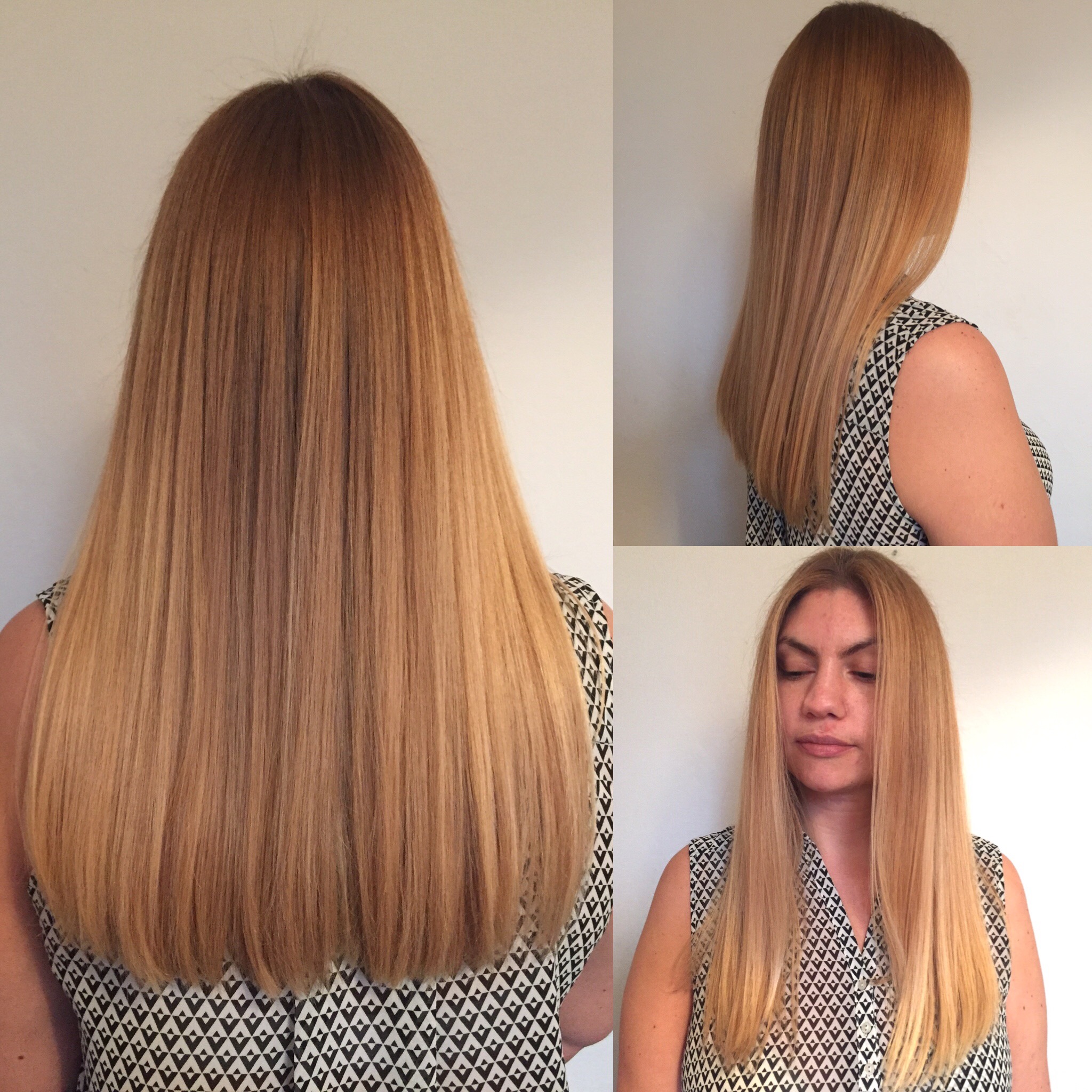 Natural Balayage and One length cut