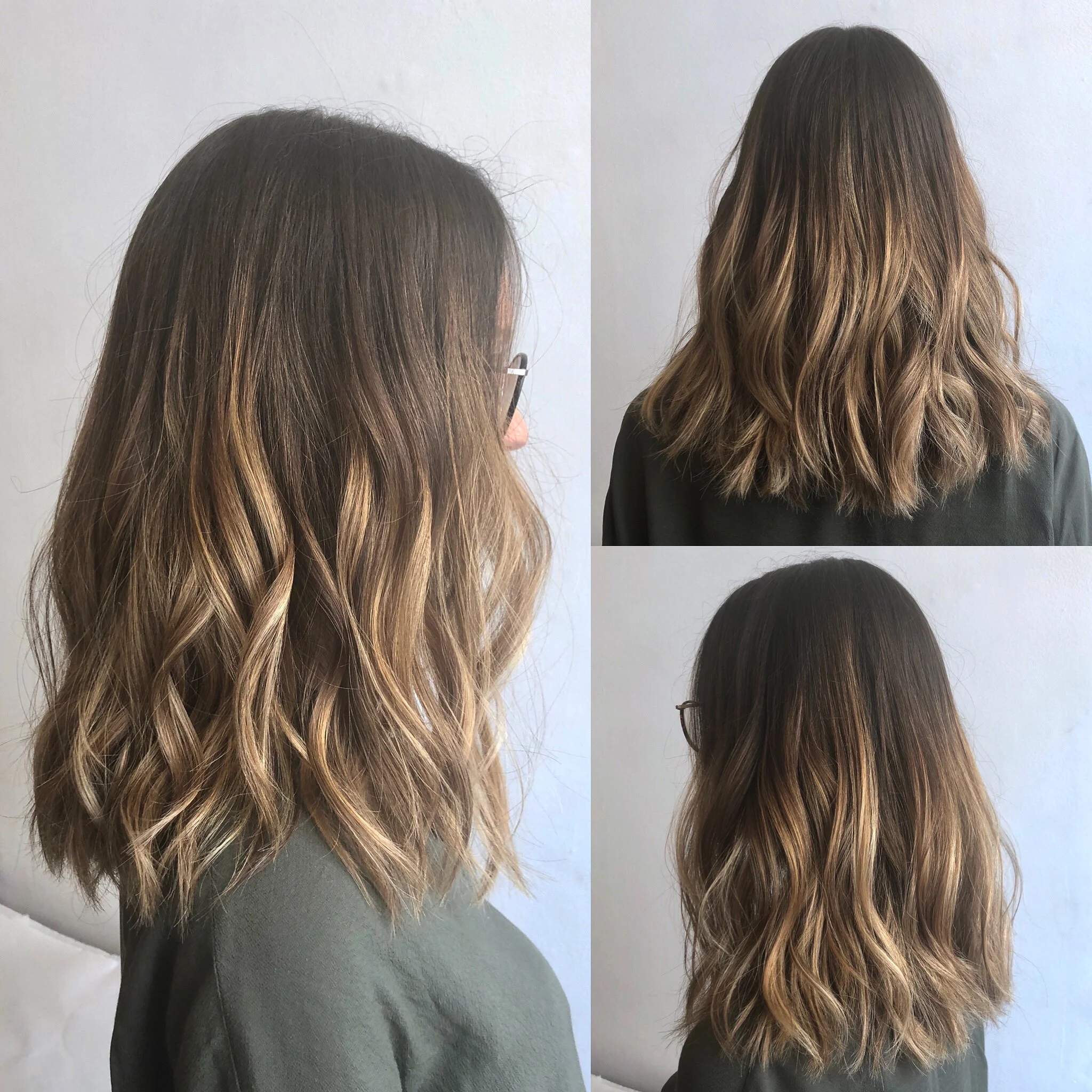 Second round of Balayage for multi tonal, brighter look