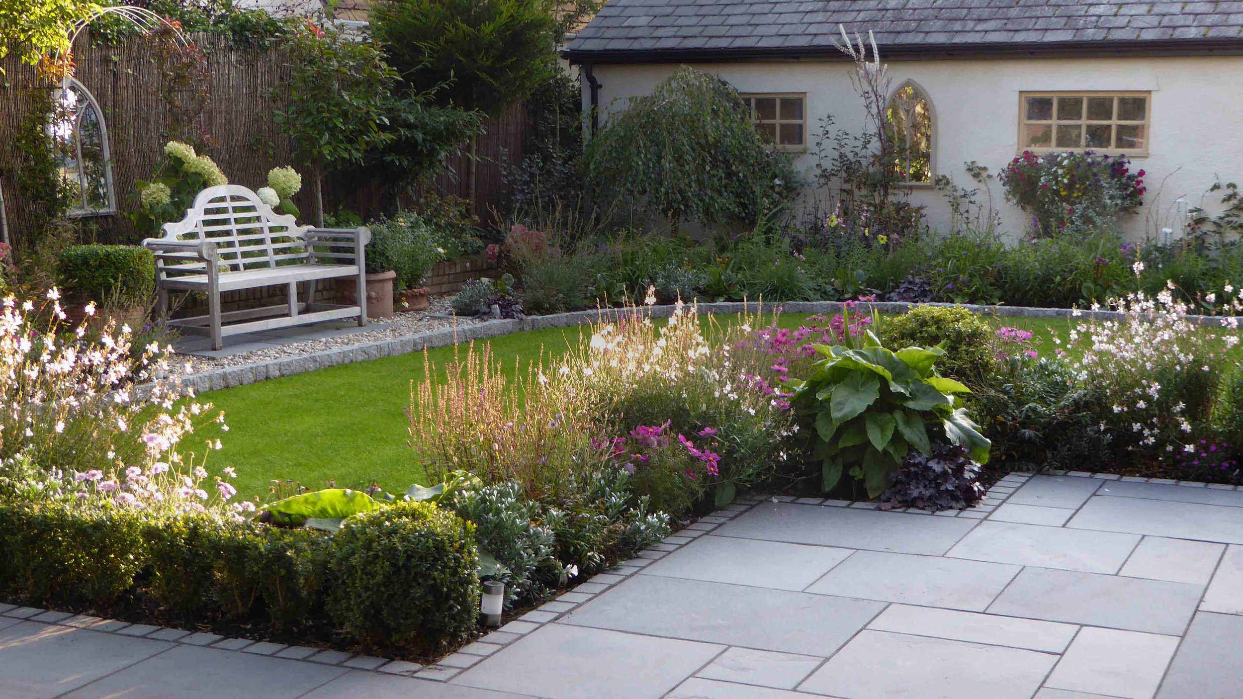 Cheshire Garden Design: The Sun And Shade Garden: Box Hedging and Perennial Borders