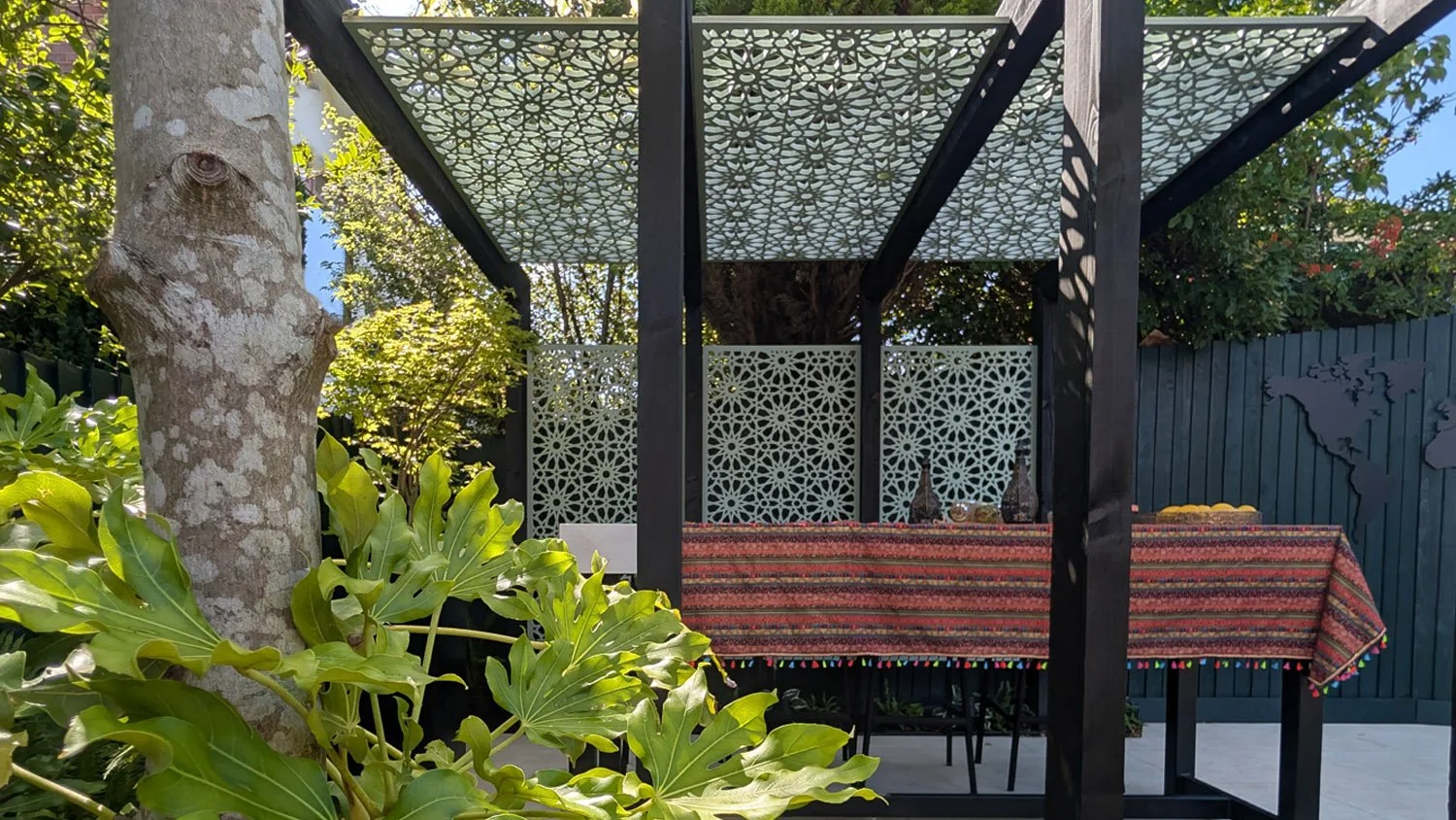 Bespoke Garden Pergola Framed by Mature Planting
