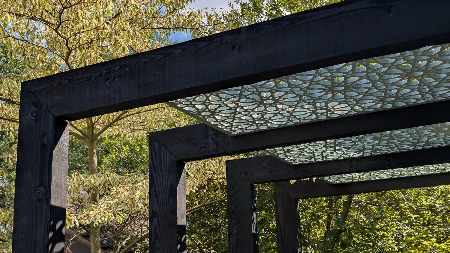 Bespoke Black Timber Pergola Construction Detail