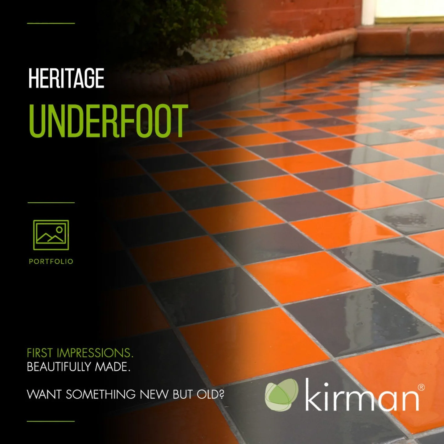 A first impression with timeless character.

This front garden proves that even a compact entrance can make a strong design statement.

The traditional red and black Victorian-style tiles create a bold, geometric route to the front door, while the or