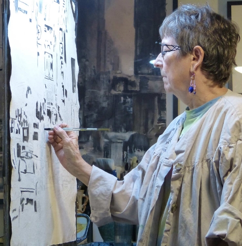 Nadine Charlsen in her studio, NYC, 2014
