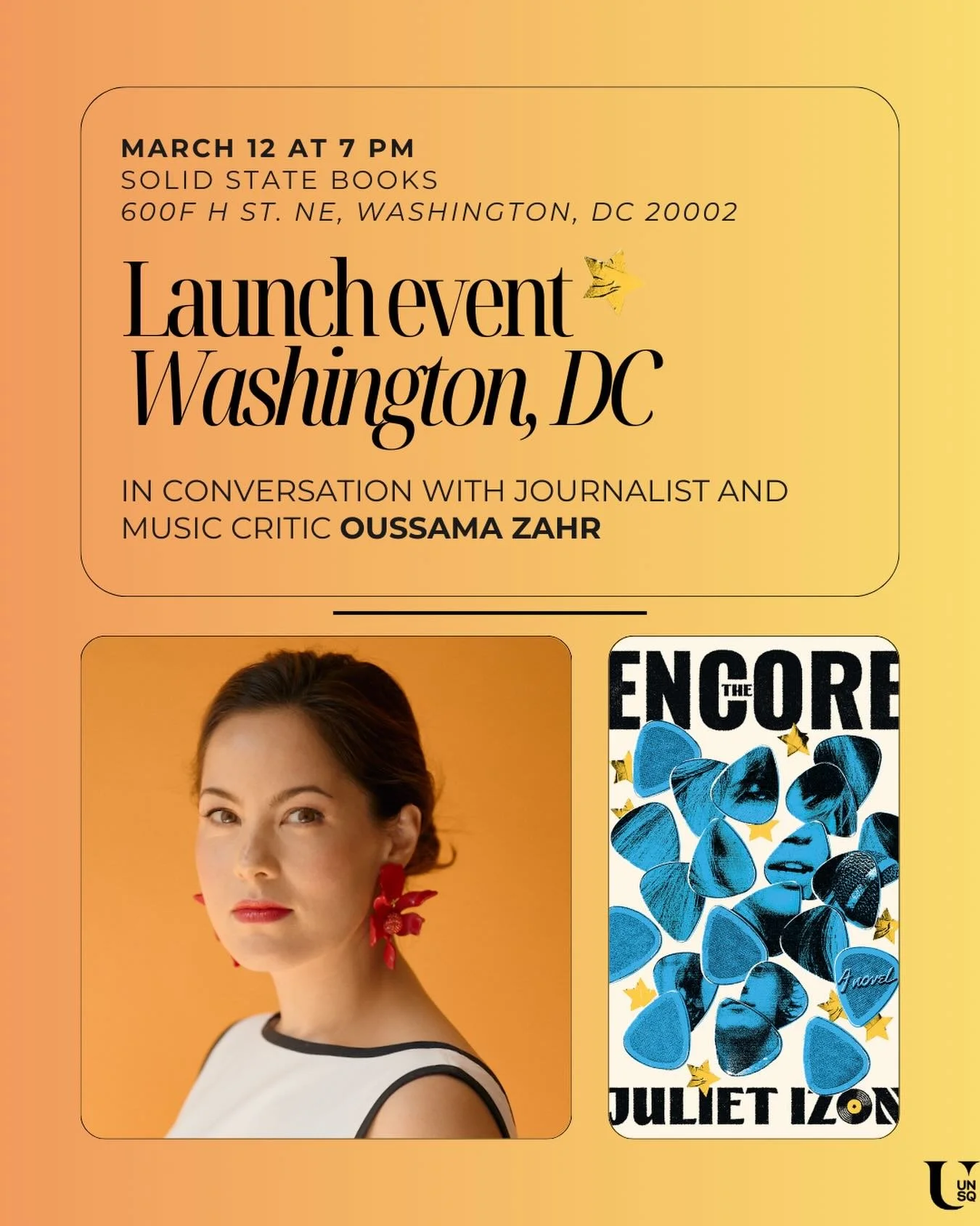 DC! I&rsquo;m coming home! I&rsquo;d love to see you one week from today at the wonderful @solidstatedc, where I&rsquo;ll be in conversation with my brilliant friend @oussamazahr. I guarantee we will discuss @toriamos 😉