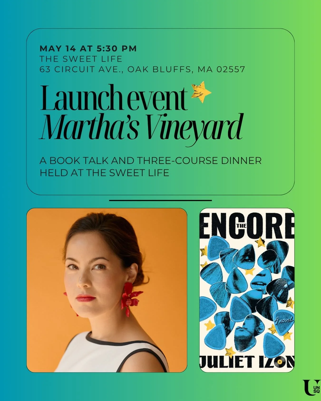 Martha&rsquo;s Vineyard friends! Come dine with me tomorrow at @sweet_life_mv, where we can share a three-course meal and talk all things Encore. Hope to see you!