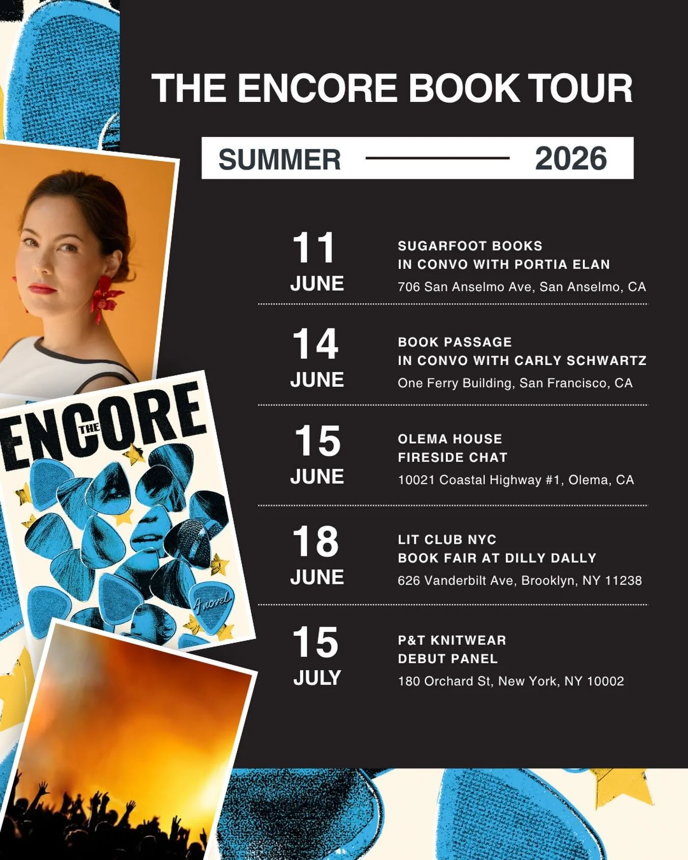 June and July events are locked in, my pals! Northern California, I&rsquo;ll see you next week. And New York: I&rsquo;ve added two more hometown stops, both of which will feature an amazing roster of fellow authors. More on those soon. Hope to see yo