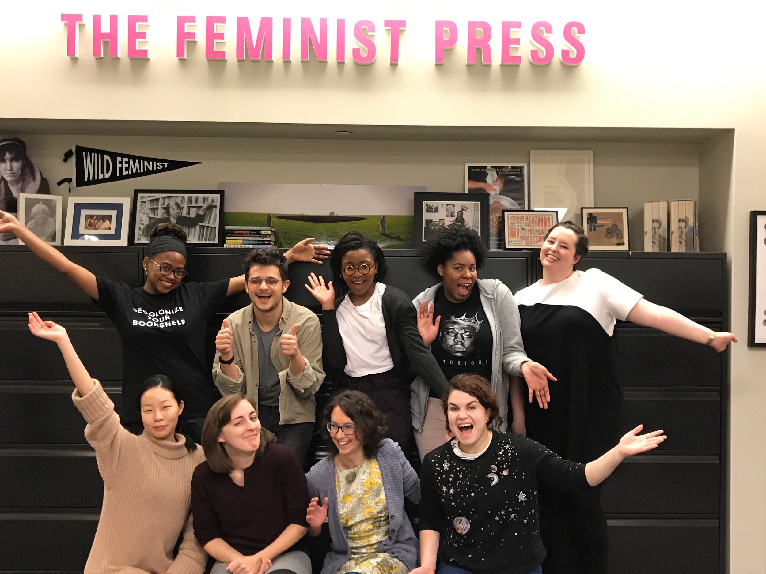 The Feminist Press staff and interns celebrate another year of feminist publishing!